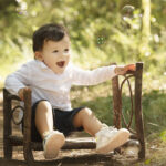 Carqueiranne shooting pour enfant en extérieur avec des bulles des 9 mois
