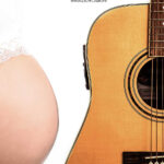 photo de grossesse femme enceinte studio guitare
