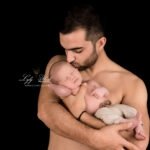 Portrait touchant de papa et bébé nouveau-né
