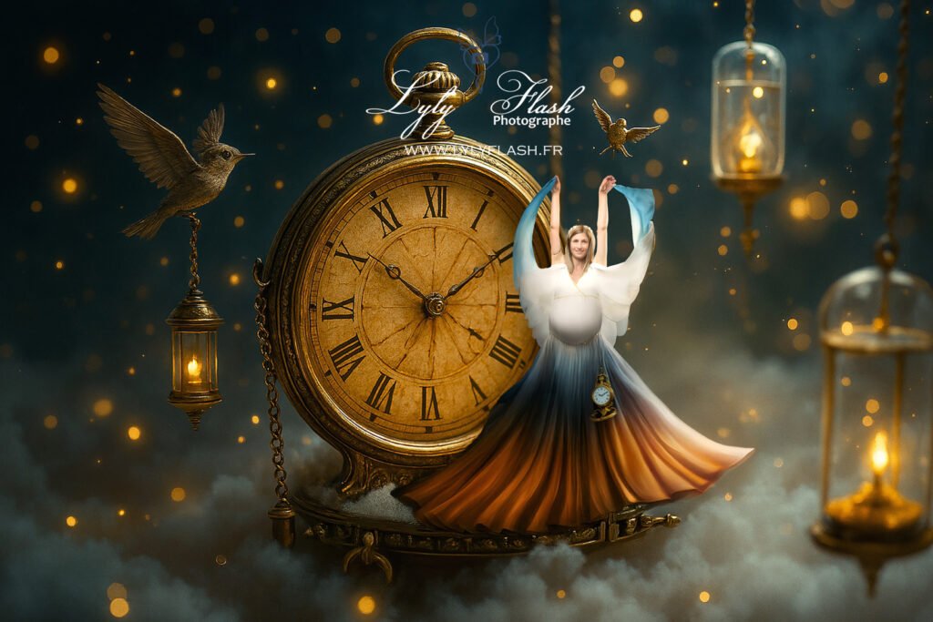 séance photo de grossesse artistique qui montre que le temps passe