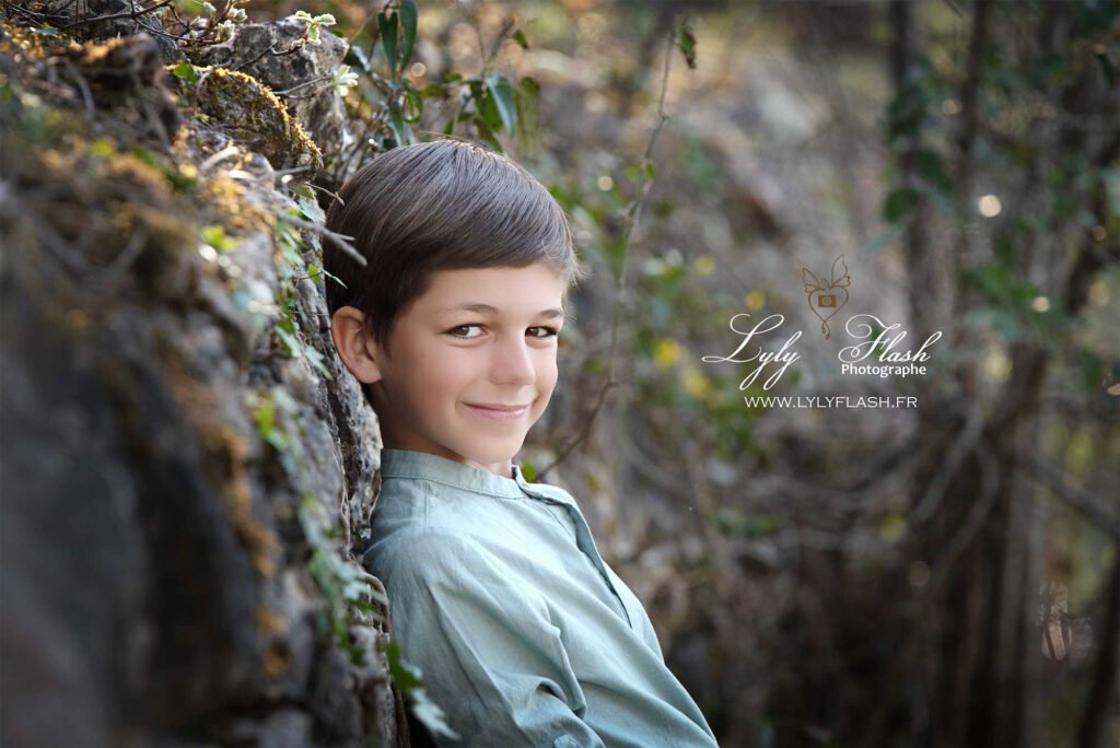 photo en extérieur dans les jardin du studio sur le val