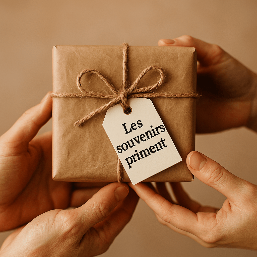 photo d un parents qui offre une séance photo en cadeau