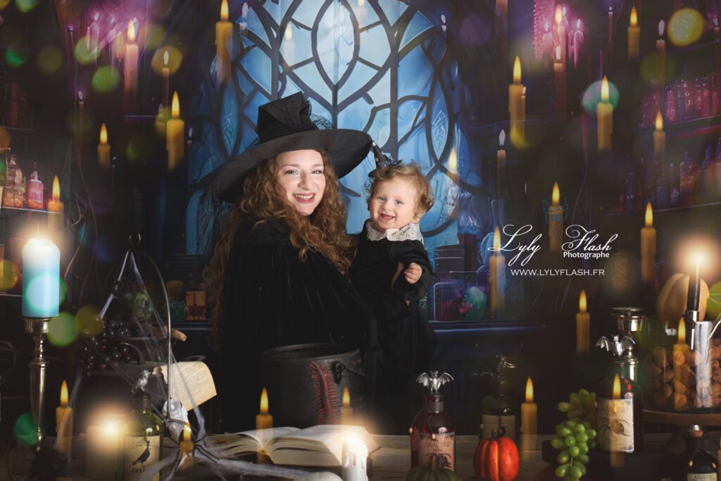 photo sorcière mère fille halloween