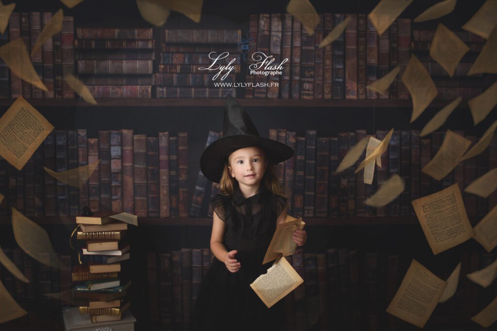 sorcière dans un bibliothèque