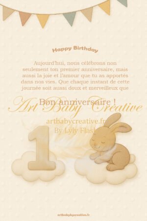 Carte anniversaire 1 an bebe