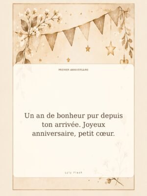 Un an de bonheur pur depuis ton arrivée. Joyeux anniversaire, petit cœur.