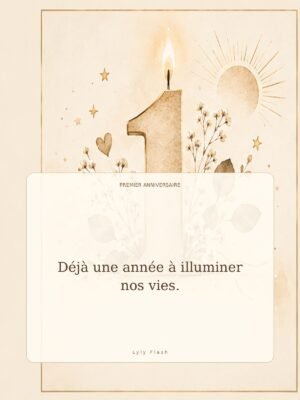 Déjà une année à illuminer nos vies.