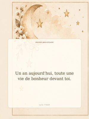 Un an aujourd'hui, toute une vie de bonheur devant toi.