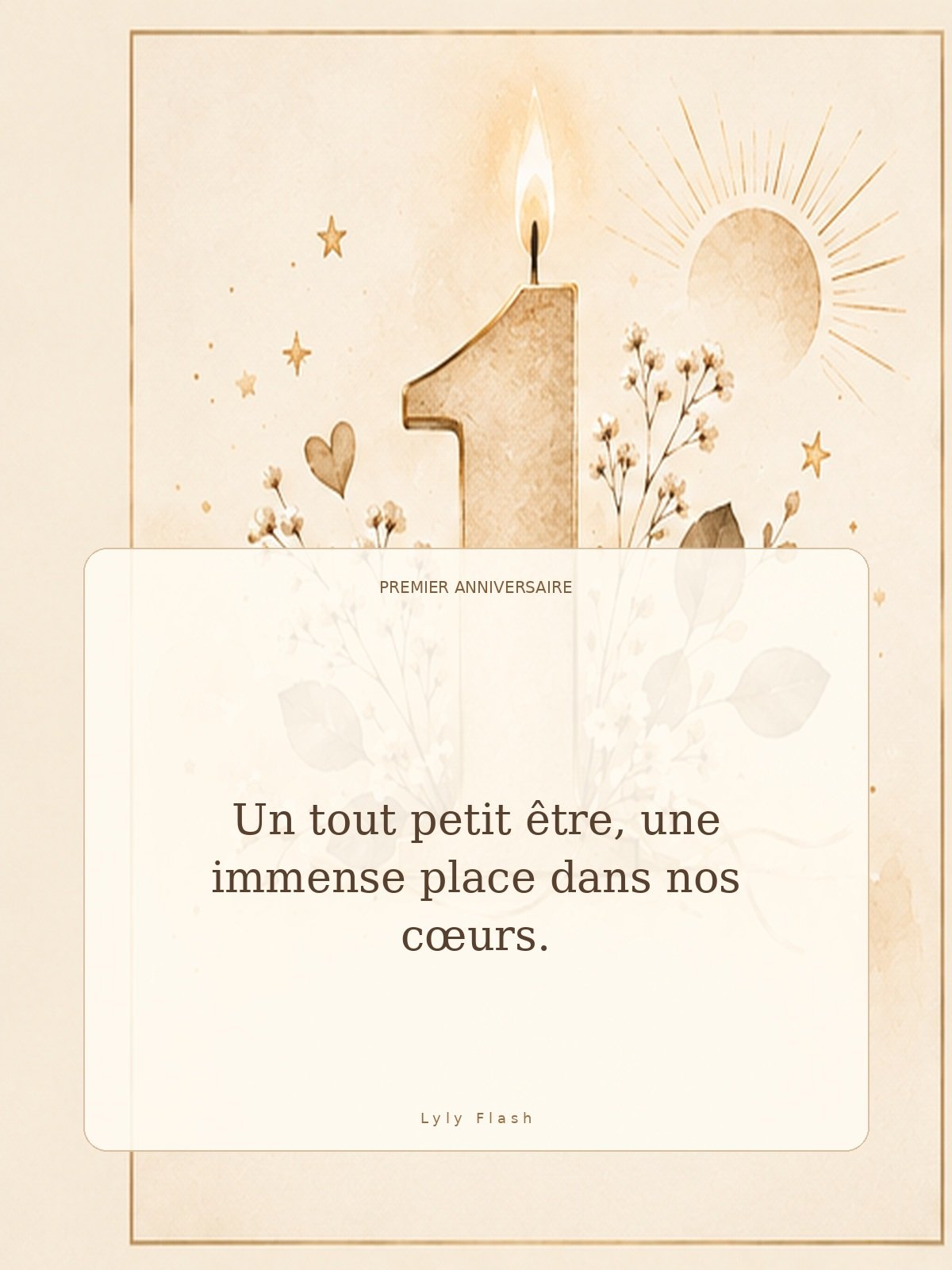 Un tout petit être, une immense place dans nos cœurs.