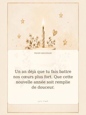 Un an déjà que tu fais battre nos cœurs plus fort. Que cette nouvelle année soit remplie de douceur.