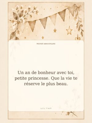 Un an de bonheur avec toi, petite princesse. Que la vie te réserve le plus beau.