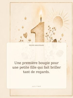 Une première bougie pour une petite fille qui fait briller tant de regards.