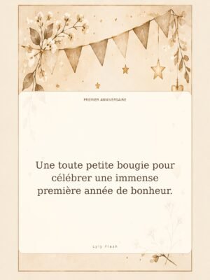 Une toute petite bougie pour célébrer une immense première année de bonheur.
