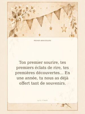 Ton premier sourire, tes premiers éclats de rire, tes premières découvertes… En une année, tu nous as déjà offert tant de souvenirs.