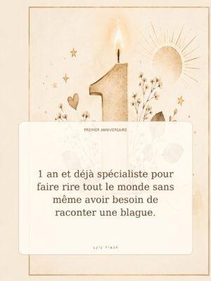 1 an et déjà spécialiste pour faire rire tout le monde sans même avoir besoin de raconter une blague.