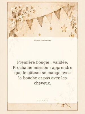 Première bougie : validée. Prochaine mission : apprendre que le gâteau se mange avec la bouche et pas avec les cheveux.