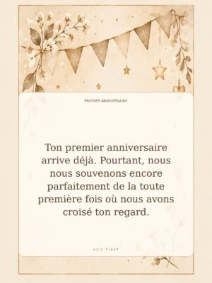 Ton premier anniversaire arrive déjà. Pourtant, nous nous souvenons encore parfaitement de la toute première fois où nous avons croisé ton regard.
