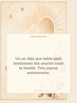 Un an déjà que notre petit bonhomme fait sourire toute la famille. Très joyeux anniversaire.