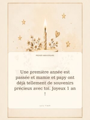 Une première année est passée et mamie et papy ont déjà tellement de souvenirs précieux avec toi. Joyeux 1 an !