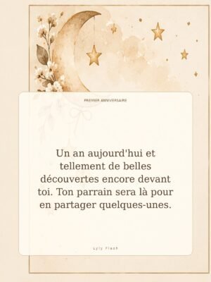 Un an aujourd'hui et tellement de belles découvertes encore devant toi. Ton parrain sera là pour en partager quelques-unes.