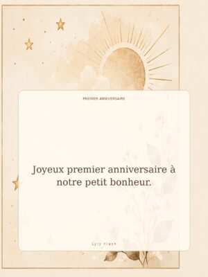 Joyeux premier anniversaire à notre petit bonheur.