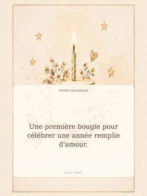 Une première bougie pour célébrer une année remplie d'amour.