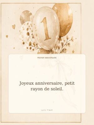 Joyeux anniversaire, petit rayon de soleil.