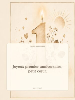 Joyeux premier anniversaire, petit cœur.