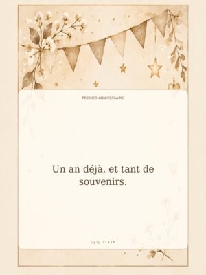 Un an déjà, et tant de souvenirs.
