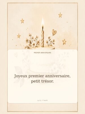 Joyeux premier anniversaire, petit trésor.