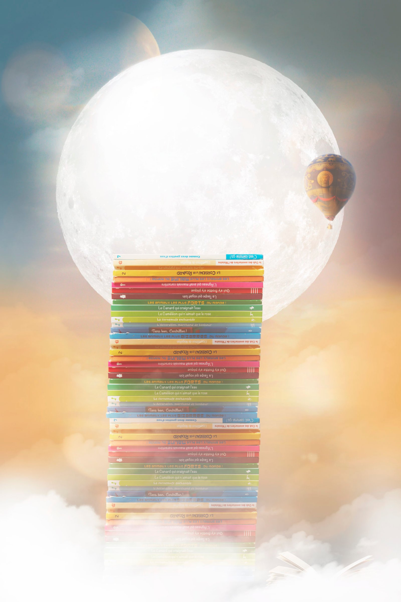 Digital Background – Pile de livres Fine Art