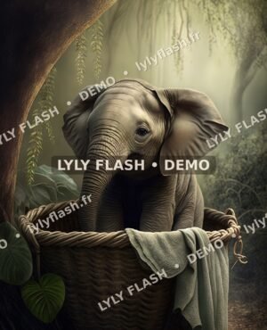 Fond numérique Éléphant vert