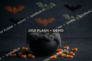 Fond numérique Halloween & bonbons